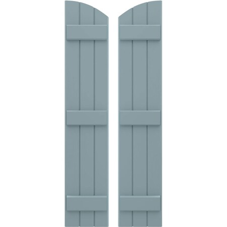 Ekena Millwork Americraft 3-Board (3 Batten) Wood Joined Board-n-Batten Shutters w/Ellipt Top, ARW401BE311X62SBH, PR ARW401BE311X62SBH